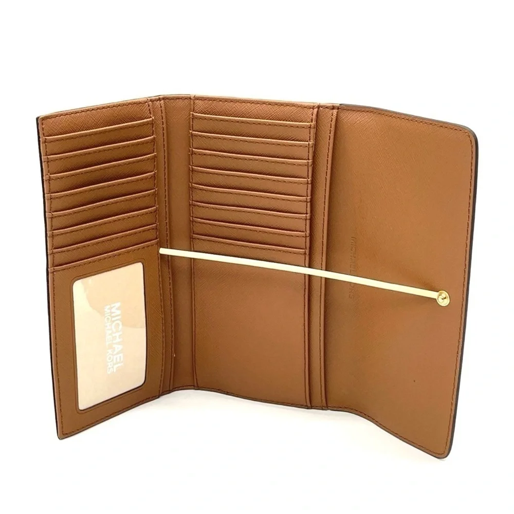 Michael Kors Large Trifold Wallet Luggage Brown